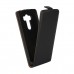 LG G4 Beat 4s - Genuine Leather Up Down Flip Protective Phone Cover Case - Black